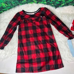 Red and black plaid festive Christmas holidays girl dress size 6